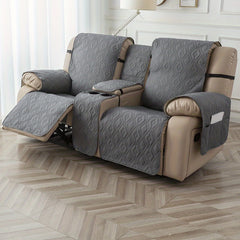 Waterproof Diamond Grid Pattern Recliner Loveseat Center Console Sofa Cushion Cover Non Slip Removable Couch Slipcover