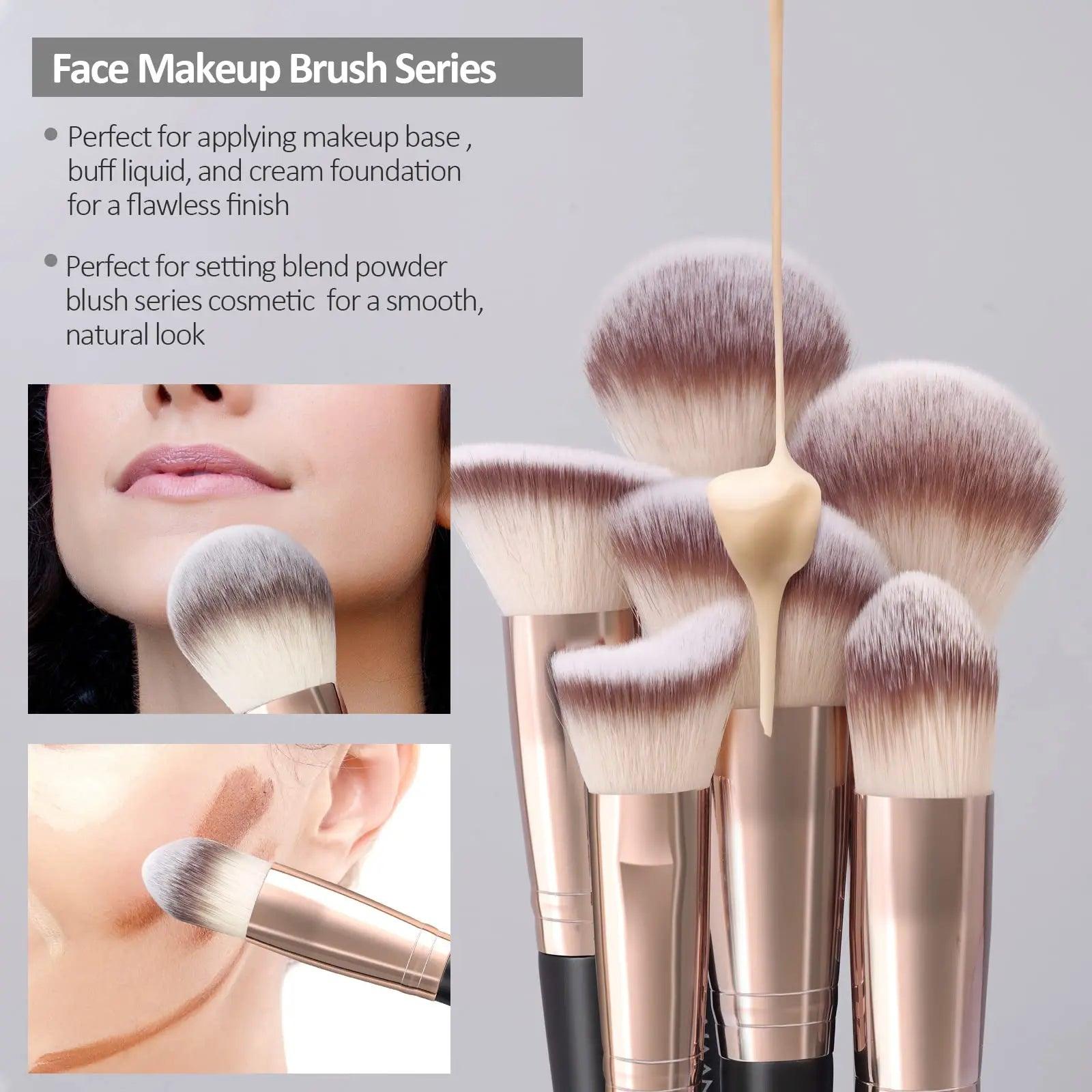 MAANGE 18 Pieces Professional Makeup Brush Facial Foundation Powder Blush Brushes Eyeshadow Flawless Brushes For Women Cosmetic - Jess Deals