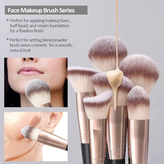 MAANGE 18 Pieces Professional Makeup Brush Facial Foundation Powder Blush Brushes Eyeshadow Flawless Brushes For Women Cosmetic - Jess Deals