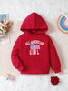 Autumn and winter girls' fashionable letter printed casual pullover sports long sleeved red hoodie