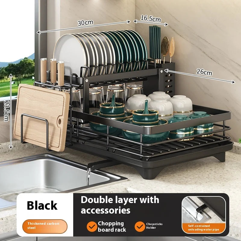 Dish Drying Rack Kitchen Adjustable Stainless Steel Cutting Board Organizer Dish Bowl Drainer Storage Rack Kitchen Tools