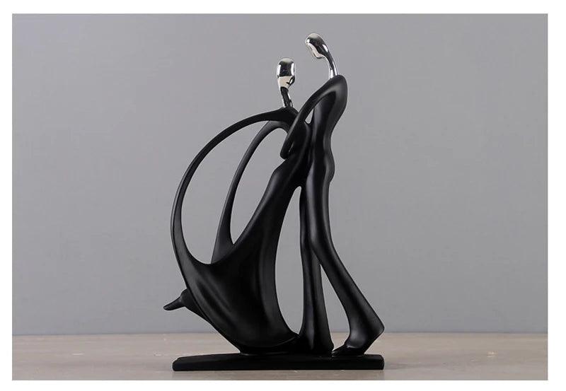 Nordic Art Dancing Couple Resin Figure Ornaments Figurines Home Decoration Accessories for Living Room Ornaments for Home Decor - Jess Deals
