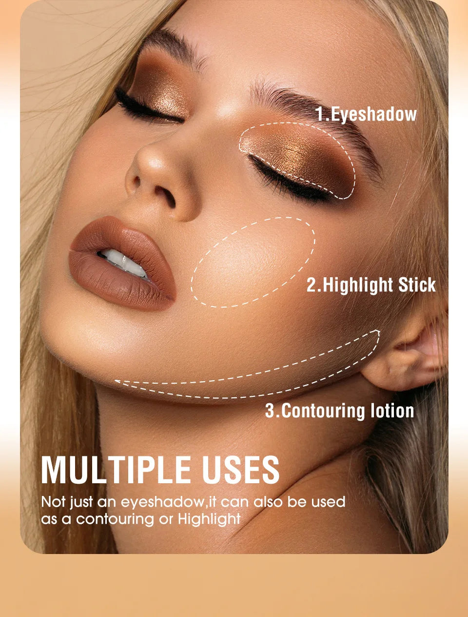 LANGMANNI 16 color pearl eyeshadow stick waterproof long lasting color eyeshadow Face Highlight