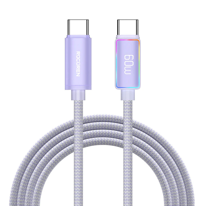 Rocoren 240W 5A High Power Fast Charging Type C Cable 100W PD 3.1 USB C Quick Charging Date Cord For iPhone Samsung Laptop iPad