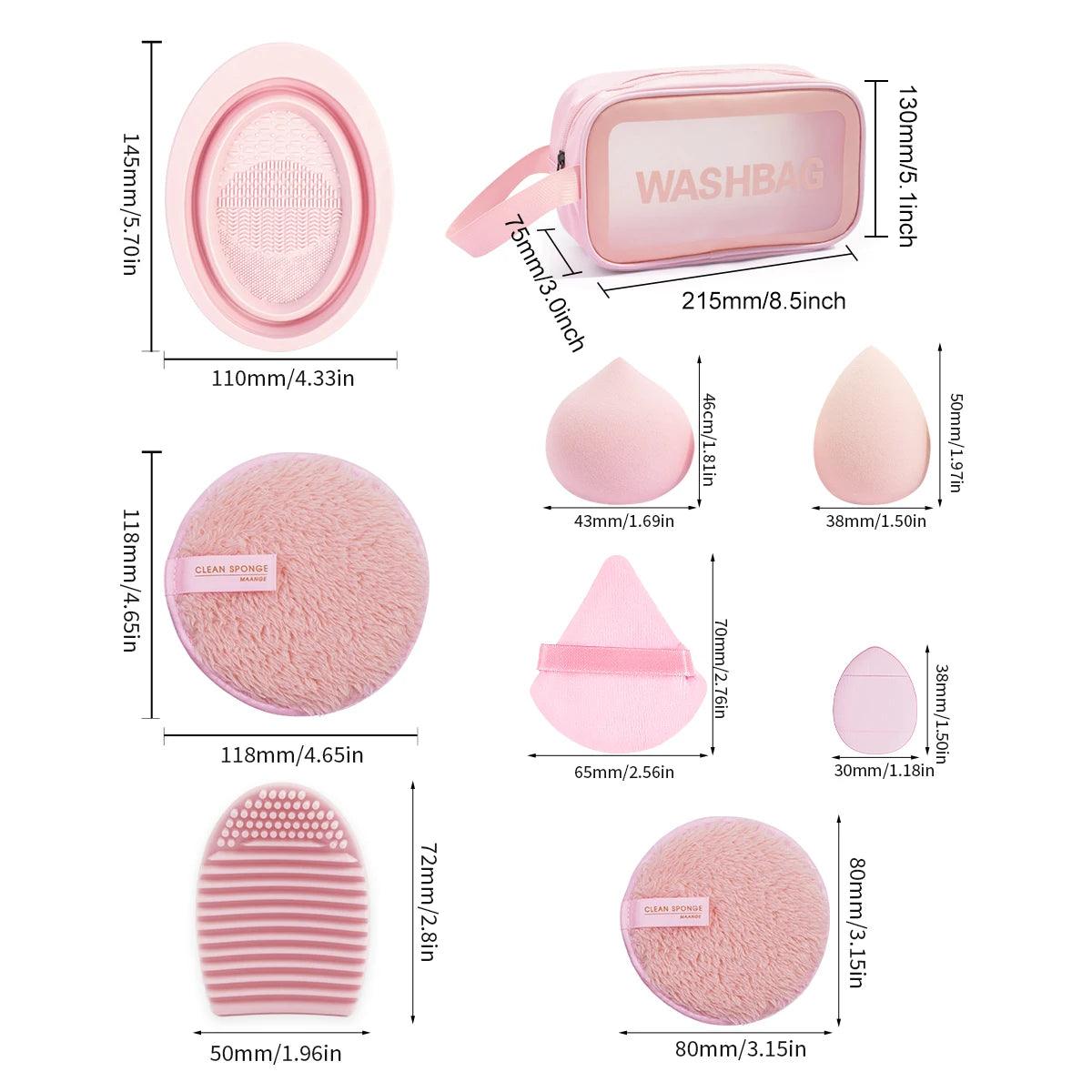 MAANGE Professional Makeup Tools Kit 30PCS Foundation Makeup Brush Set 15PCS Makeup Sponge Removal Puff Cleaning Bowl for Travel - Jess Deals
