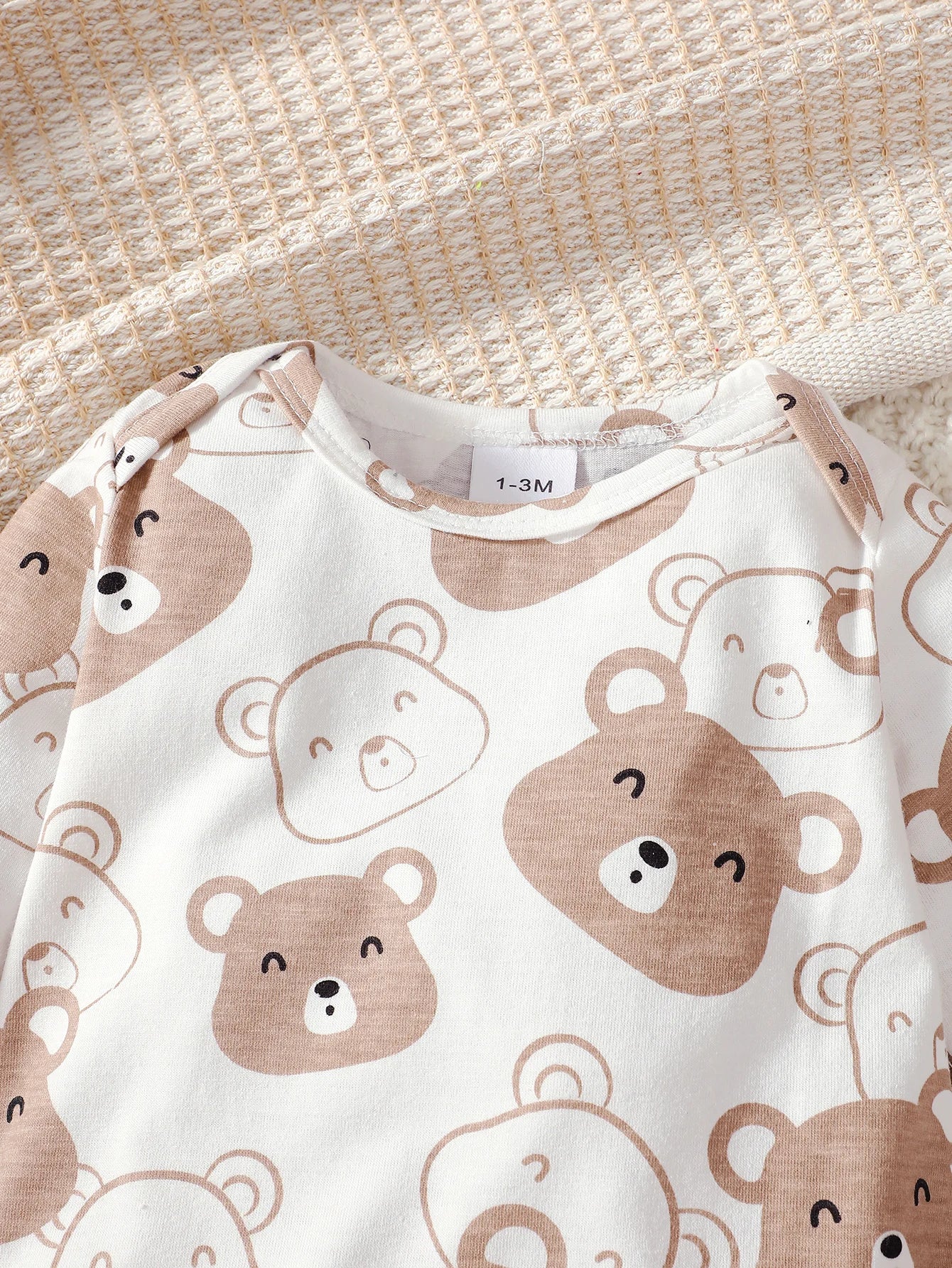 4PCS Clothing Set 0-9 Months Newborn Baby Boy Bear Short Sleeve Romper+Pants+Hat+Sock Infant Baby Full Moon Photography Outfits