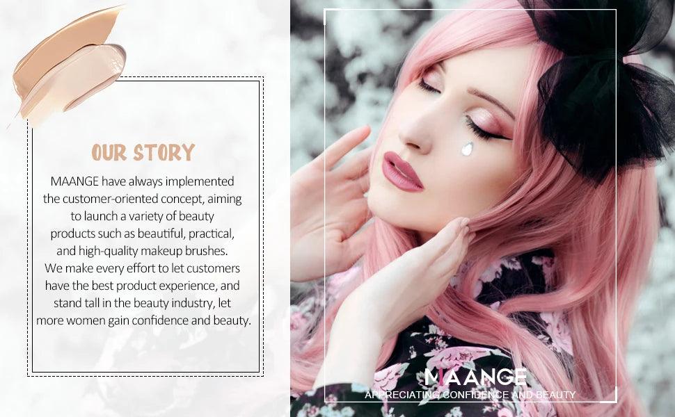 MAANGE 18 Pieces Professional Makeup Brush Facial Foundation Powder Blush Brushes Eyeshadow Flawless Brushes For Women Cosmetic - Jess Deals