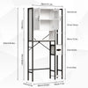 Over The Toilet Cabinet, Bathroom Storage Organizer 64.6 inch Tall Toilet Rack w/ Adjustable Open Shelves & Double Doors