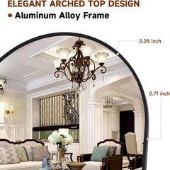 64"x21" Full Length Mirror Arched Full Mirror Free Standing Leaning Mirror Wall-Mounted Mirror Aluminum Frame Modern Mirrors