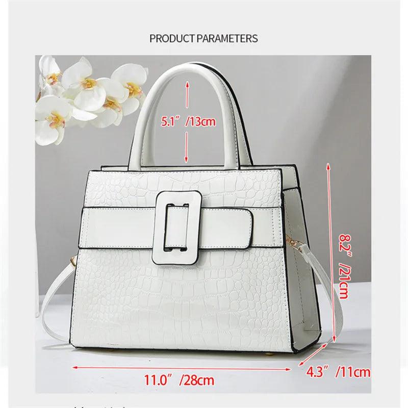 Luxury Crocodile Pattern Lady Handbag Women Shoulder Bags Designer Famous Brand Leather Crossbody Bag Large Handbags for Women - Jess Deals