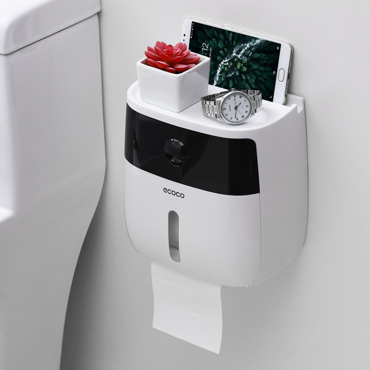 ECOCO E1804 Toilet Multifunctional Double-layers Tissue Rack, White+Gray, White+Black, Pink+Pink, Blue+Blue - Jess Deals