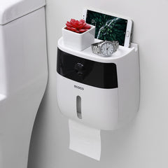ECOCO E1804 Toilet Multifunctional Double-layers Tissue Rack, White+Gray, White+Black, Pink+Pink, Blue+Blue - Jess Deals
