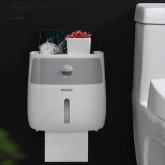 ECOCO E1804 Toilet Multifunctional Double-layers Tissue Rack, White+Gray, White+Black, Pink+Pink, Blue+Blue - Jess Deals