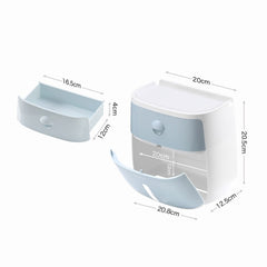 ECOCO E1804 Toilet Multifunctional Double-layers Tissue Rack, White+Gray, White+Black, Pink+Pink, Blue+Blue - Jess Deals