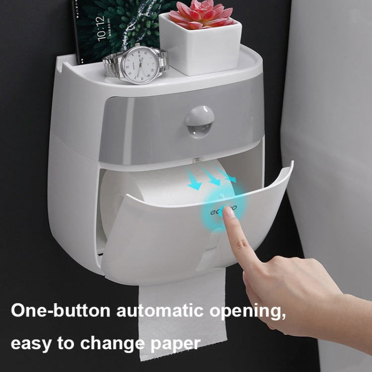 ECOCO E1804 Toilet Multifunctional Double-layers Tissue Rack, White+Gray, White+Black, Pink+Pink, Blue+Blue - Jess Deals