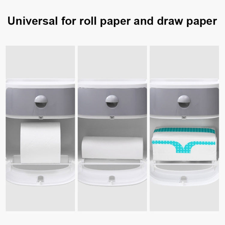 ECOCO E1804 Toilet Multifunctional Double-layers Tissue Rack, White+Gray, White+Black, Pink+Pink, Blue+Blue - Jess Deals