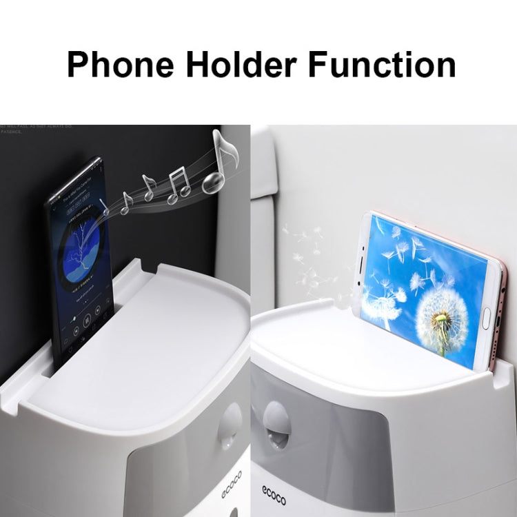 ECOCO E1804 Toilet Multifunctional Double-layers Tissue Rack, White+Gray, White+Black, Pink+Pink, Blue+Blue - Jess Deals