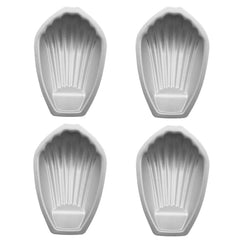 BM1067 Shell Shaped Non-stick Cake Mold Kitchen Biscuit Pan Baking Mold, 4pcs Shell, Silver Thicken, Pink Thicken, White Thicken - Jess Deals