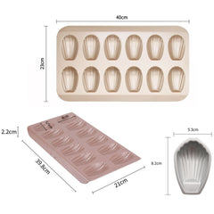 BM1067 Shell Shaped Non-stick Cake Mold Kitchen Biscuit Pan Baking Mold, 4pcs Shell, Silver Thicken, Pink Thicken, White Thicken - Jess Deals