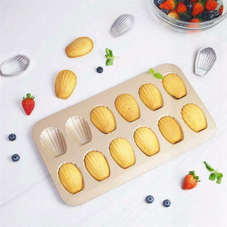 BM1067 Shell Shaped Non-stick Cake Mold Kitchen Biscuit Pan Baking Mold, 4pcs Shell, Silver Thicken, Pink Thicken, White Thicken - Jess Deals