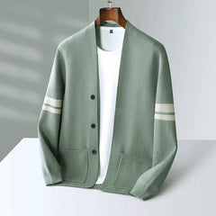 Men's Fall Winter Fashion V-neck Casual Wool Knitted Sweater Coat - Jess Deals