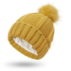 Fashion Stretchy Satin Lined Skull Knit Beanie - Jess Deals