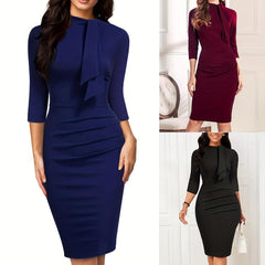 New Round Neck Half-sleeved Lace-up Hip Skirt Dress - Jess Deals
