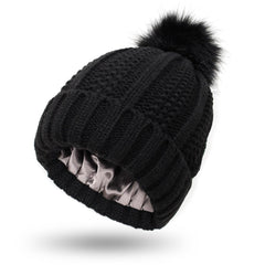 Fashion Stretchy Satin Lined Skull Knit Beanie - Jess Deals