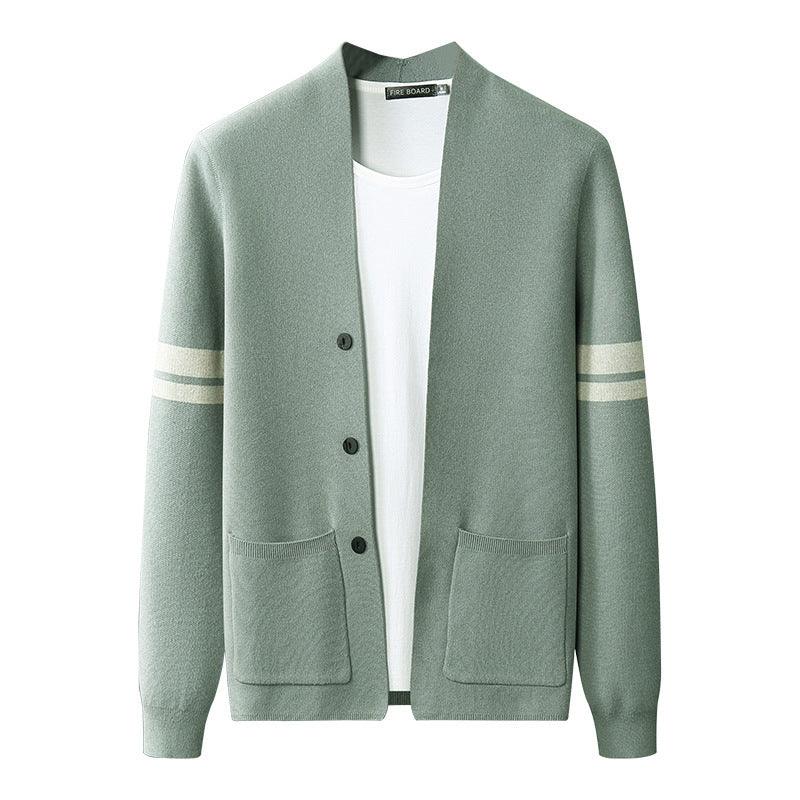 Men's Fall Winter Fashion V-neck Casual Wool Knitted Sweater Coat - Jess Deals