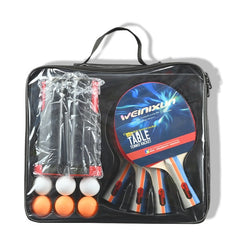 Ping Pong Set 4 Bats 6 Balls With Retractable Net