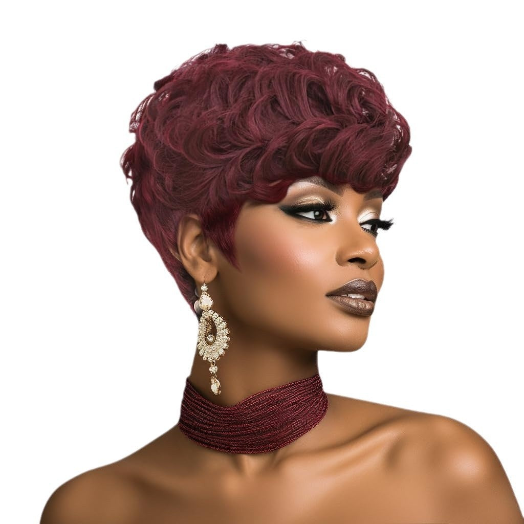 Multi-color Short Curly Wig