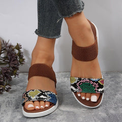 PU Leather Open Toe Low Heel Sandals - Jess Deals