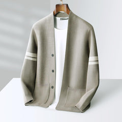 Men's Fall Winter Fashion V-neck Casual Wool Knitted Sweater Coat - Jess Deals
