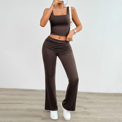 Women's Fashion Casual Solid Color Vest Body-hugging Suit - Jess Deals