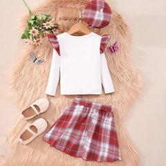 Children's Ruffled Plaid Skirt Suit - Jess Deals