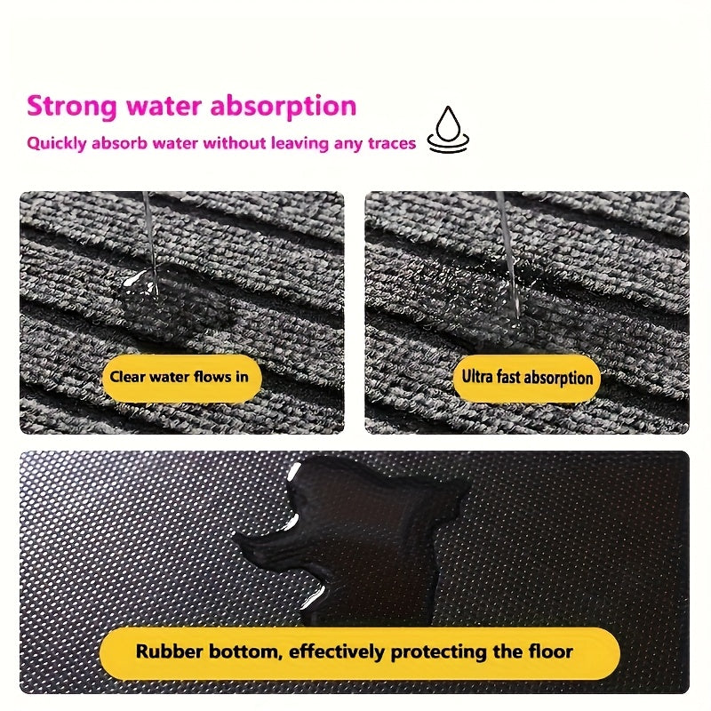 Striped Anti Slip Waterproof Door Mat, Durable Dust-proof Outdoor Entrance Carpet, Easy To Clean And Cut Design, Seven Striped Door Entrance Carpet, Balcony And Corridor Anti Fouling Mat, Kitchen Floor Mat, Oil Resistant And