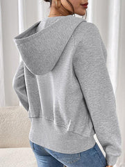 Long-sleeved casual hoodie autumn and winter new style plus velvet thickened solid color pullover sweater top - Jess Deals
