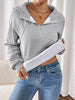 Long-sleeved casual hoodie autumn and winter new style plus velvet thickened solid color pullover sweater top - Jess Deals