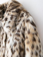 New Wild Leopard Print Short Lapel Furry Coat - Jess Deals