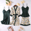 Home Casual Cardigan Pajamas Set Women’s Home Clothes Four-piece Set